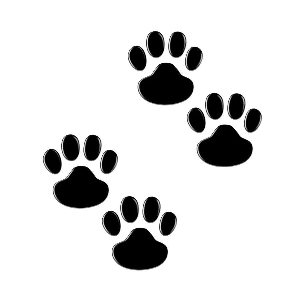 1/2/4Pairs 3D Stickers Paw Animal Dog Cat Cool Design Bear Foot Prints Footprint Decal Car Stickers for Auto Motorcycle