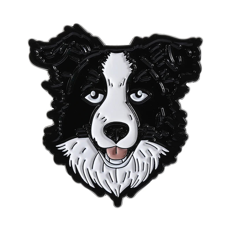 Cute Golden Retriever Border Collie Beagle Collie Enamel Pin Cartoon Pet Dog Animal Brooch Lapel Badge Jewelry Gifts For Friends