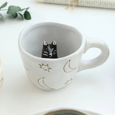 360ml Creative Cute Handmade 3D Snail Daisy Dog Cat Coffee Mugs Ceramic Funny Cartoon Animal Tea Milk Cups Unique Birthday Gift