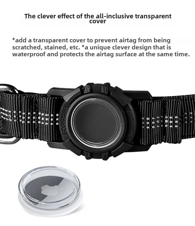 the FINDMYPAWS AIRTAG COLLAR - Dog Collar Reflective Waterproof Transparent Cover Airtag Locator Anti-Loss Pet Collar