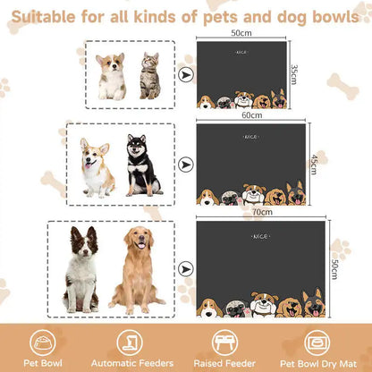 VIKAMA Cute Dog Anti-Dirt Pet Mat-Waterproof, Oil-Resistant, Food-Safe, Quick-Drying, Scratch-Resistant, Easy To Clean