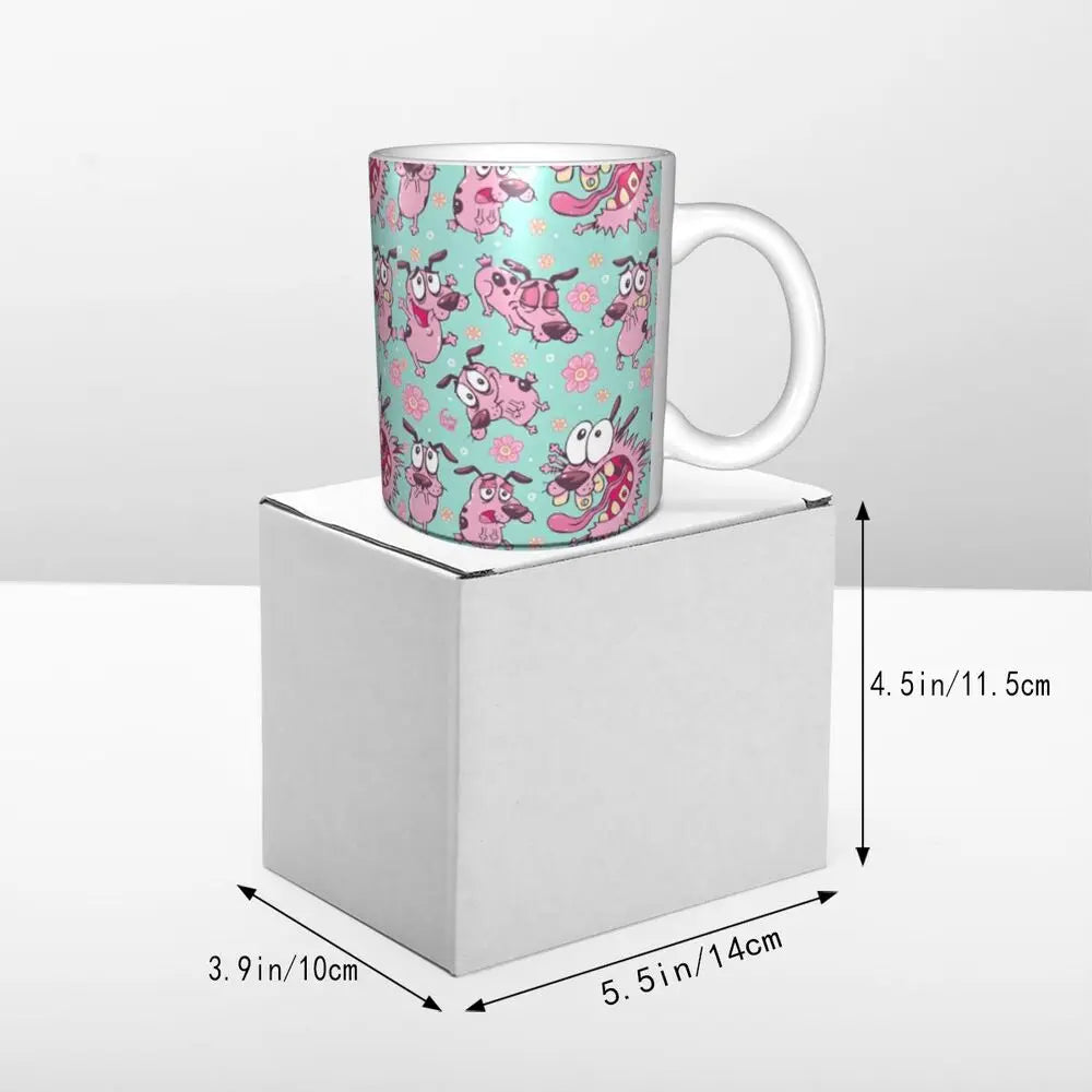 Personalized C-Courage The Cowardly Dog Coffee Mug DIY Ceramic Milk Tea Mug Cup