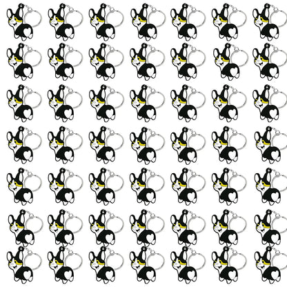 50PCS Cute Animal Keychain knife Ducks Dogs Cats Keyring for Women Men Kids Handbag Cool Car Key Accessories Friends Key Gifts