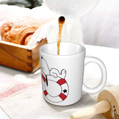 Manga Snoopy Woodstock Cartoon Dog Coffee Mug DIY Customized Ceramic Tea Milk Mug