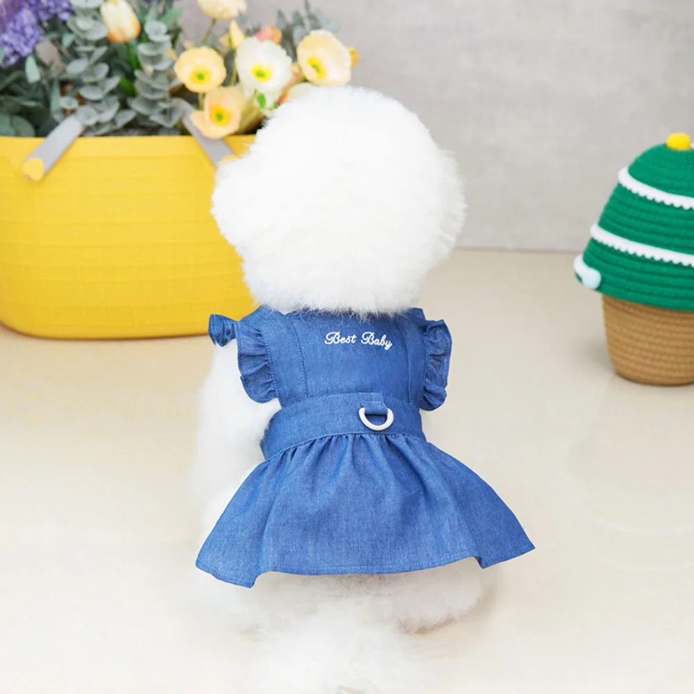 the BEST BABY - Dog Dress Puppy Luxury Skirt, Dog Clothes Princess Dresses, Wedding Evening Dress, Tutu Skirt Denim Skirt, Small Dogs Clothing