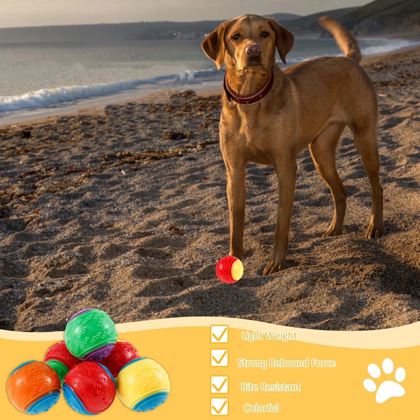 1Pcs Squeaky Balls Toys Dogs Interactive Toys TPR Dog Chew Toy for Dog Pet Teeth Cleaning Bite Resistance  Pet Supplies