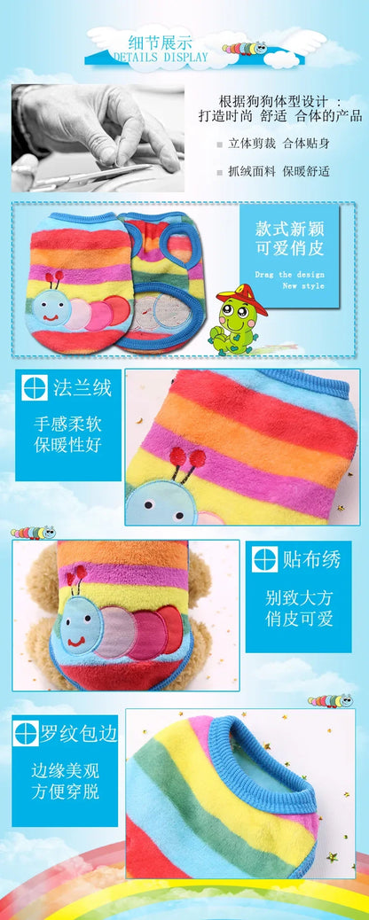 Cute Dog Clothes Winter Vest for Small Dogs Cats Warm Pets Sweater Soft Flannel Puppy Puffer Jacket Dog Accessories Supplies