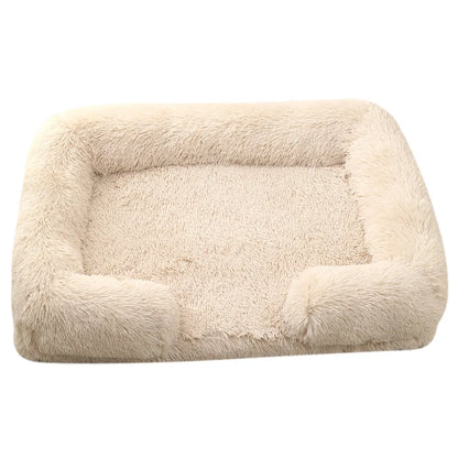 Half Surround Dog Bed Soft Square Pet Cat Sofa Full Filling Medium Pet Dog Kennel Plush Cat Cushion House