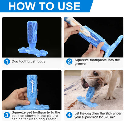 Pet Dog Cactus Interactive Rubber Bite Resistant Chew Toys Small Large Dogs Tooth Cleaning Toothbrush Treat Dispenser Molar Toy
