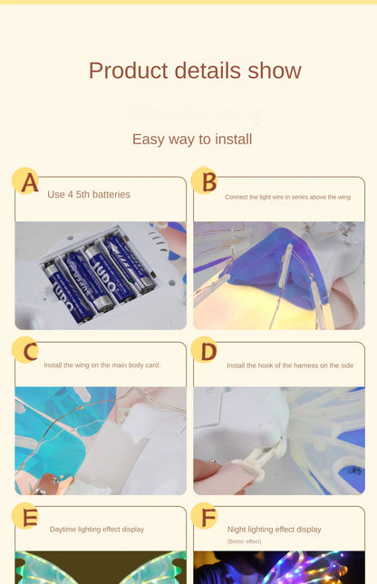 the GLOW WINGS - Dog Butterfly Wings, Pet Glowing Wings, Puppy Summer Clothes, Decorative Samoyed/Husky Medium Dogs