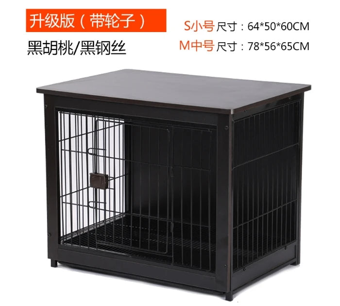 Wholesale Decorative Crates Wooden Stainless Steel Heavy Duty Pet Cage Furniture Dog Kennels Stackable Dog Cages