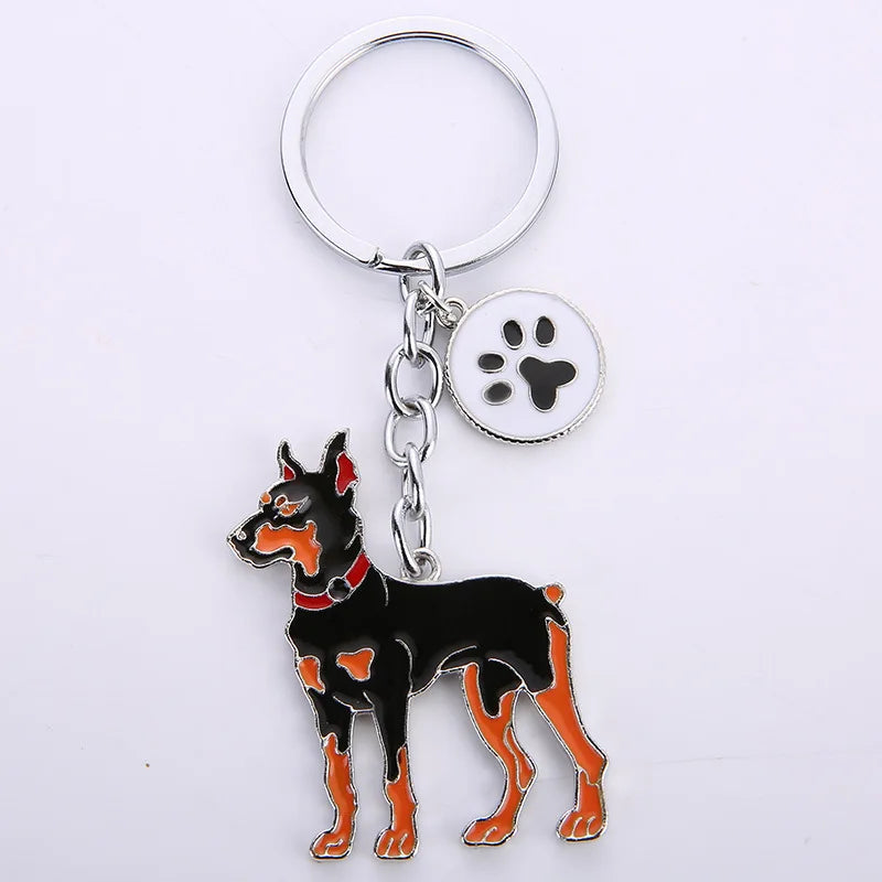 New Popular Cute Metal Dog Key Chain Car For Women Pendant Pet Dog Bell Keychains Jewelry Car Key Ring Party Gift K5222