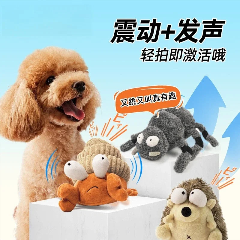 Dog toy plush vibrating ball pet voice automatic walking dancing crab cat dog toy fun interaction rechargeable pet toy for dog