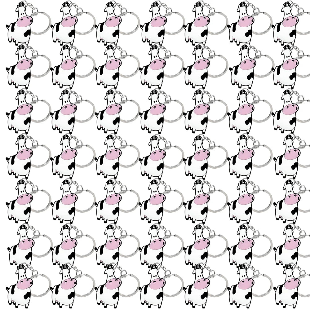 50PCS Cute Animal Keychain knife Ducks Dogs Cats Keyring for Women Men Kids Handbag Cool Car Key Accessories Friends Key Gifts