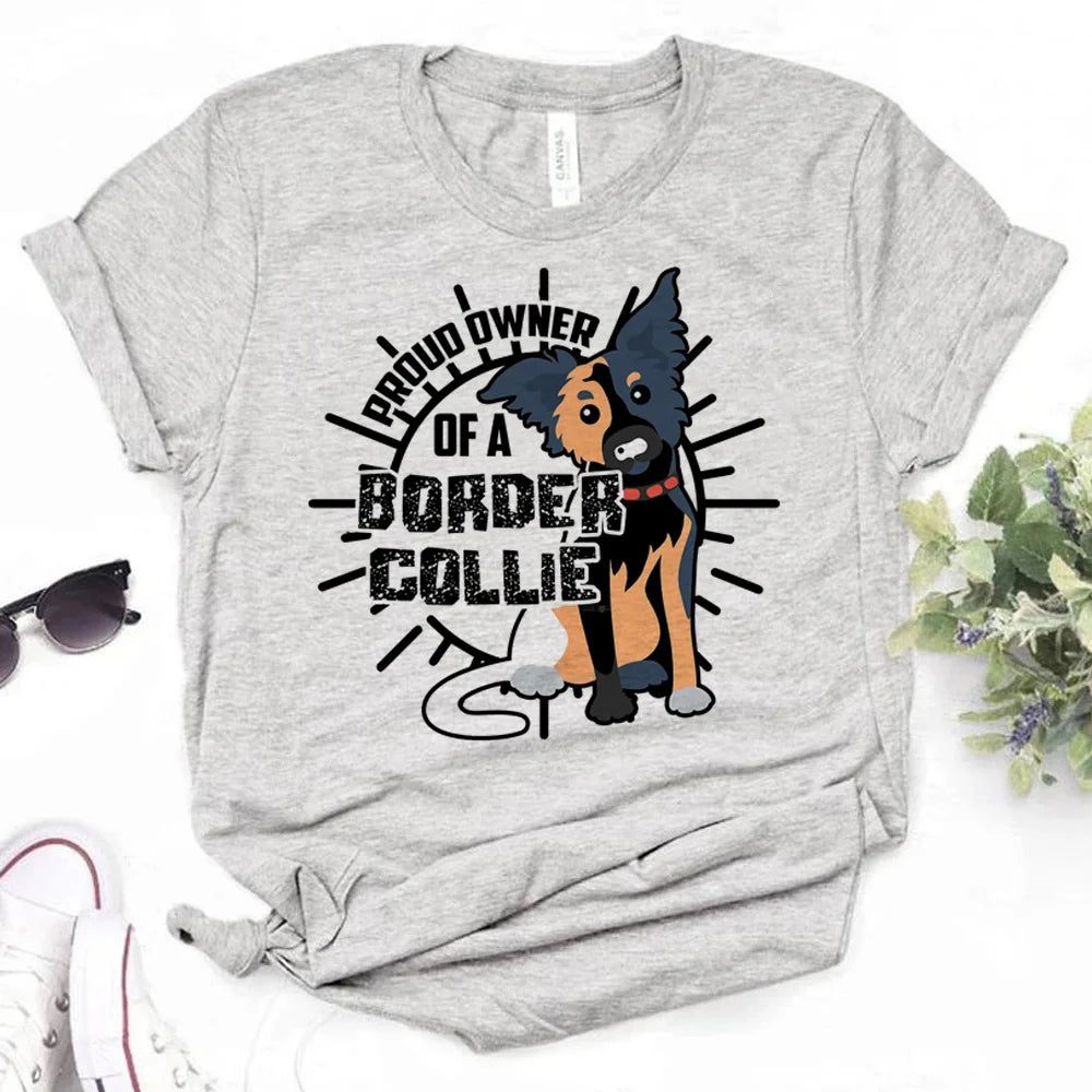 the COLLIECULTURE STREET TEE - Border Collie T-Shirts, Women Graphic Streetwear Top, Female Funny Clothes