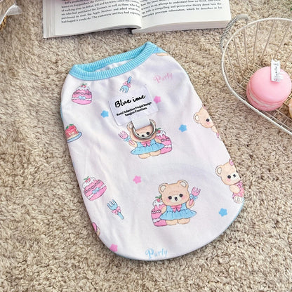 Four Seasons NewinsJapanese and Korean Style Thermal Pet Dog Cat Clothes Teddy Bichon Pulling Vest Wholesale