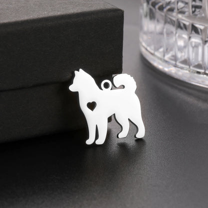 5 pieces/batch Cute Sausage Dog Wolf Pendant Stainless Steel DIY Earrings Bracelet Jewelry Fashion Jewelry Making