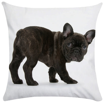 French Bulldog Dog Cushion Covers Dog Painting Pillowcase Decorative Pillow Covers Bedroom Sofa Home Decoration 45X45cm Car Seat