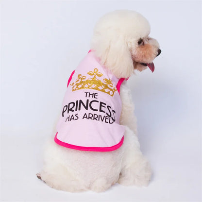 the TINYROYAL PET SHIRT - Princess Crown Dog Vest T-Shirt, Summer Cotton Pet Clothes for Small Dogs, Chihuahua/Poodle Shirts, Puppy Clothing, Prince