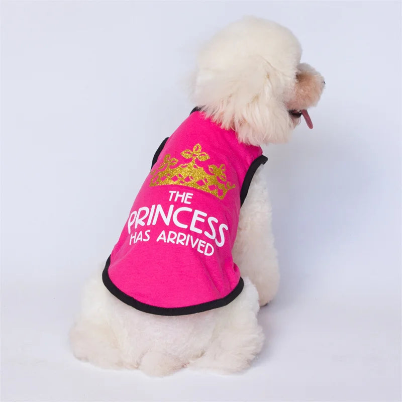 the TINYROYAL PET SHIRT - Princess Crown Dog Vest T-Shirt, Summer Cotton Pet Clothes for Small Dogs, Chihuahua/Poodle Shirts, Puppy Clothing, Prince